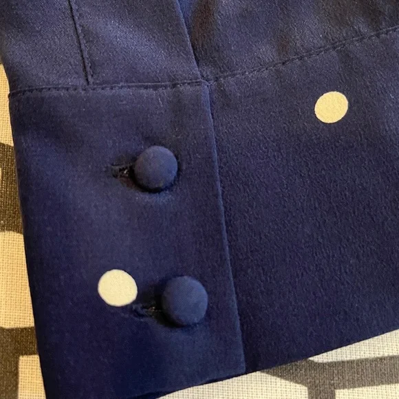 Polka Dot Navy Women's Silk Blouse by Sézane - Picture 5 of 6